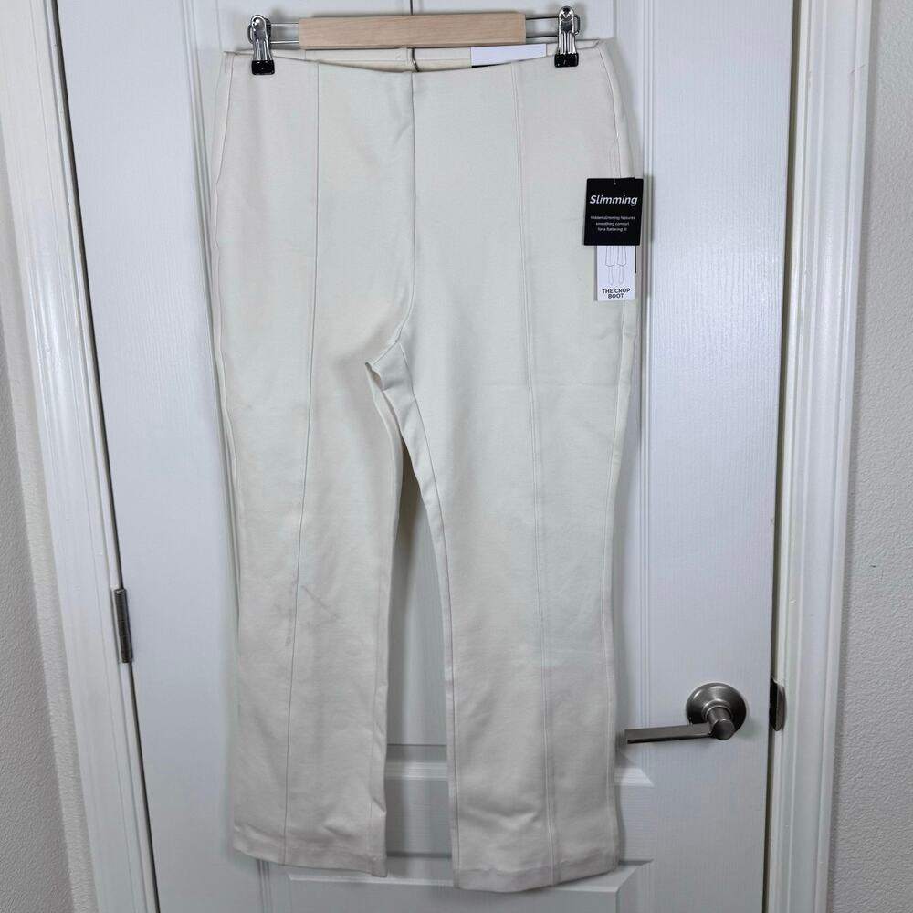 NWT Rafaella High Rise Crop Boot Hidden Slimming Off White Women’s M READ